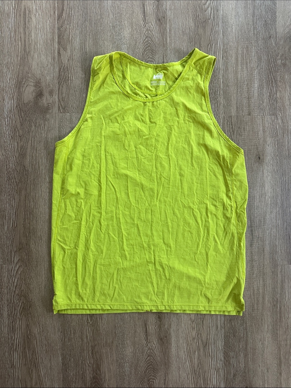 REI Swiftland Grid Running Tank Top Chartreuse Medium Activewear Lightweight